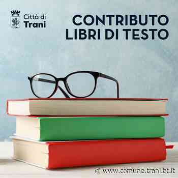 CONTRIBUTO LIBRI TESTO, RETTIFICA GIORNI PER CONSEGNA DOCUMENTAZIONE - Città di Trani
