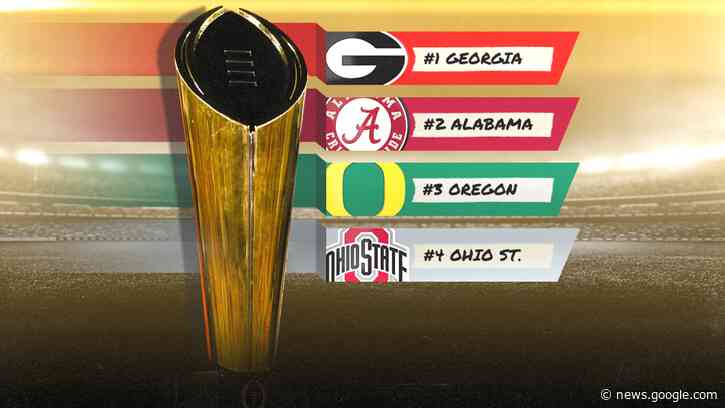 College Football Playoff Rankings: Ohio State moves into No. 4 spot behind Oregon in new top 25 - CBSSports.com