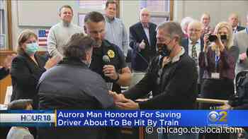 Aurora Man Honored For Saving Driver About To Be Hit By Train - CBS Chicago