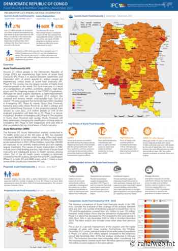 Democratic Republic of Congo: Food Security & Nutrition Snapshot | November 2021 - Democratic Republic of the Congo - ReliefWeb