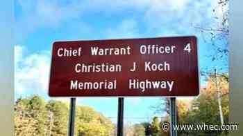 Portion of Route 64 officially renamed after Chief Warrant Officer Christian Koch