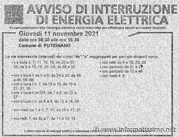 Putignano - Interruzione energia elettrica giovedì 11 novembre - Putignano Informatissimo
