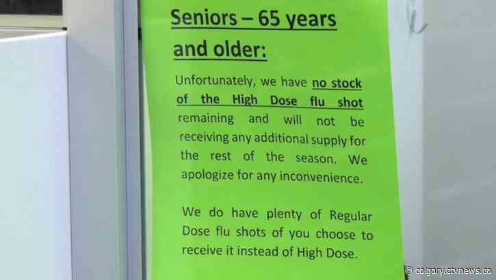 High-dose flu shot supply issues leaving some Alberta pharmacies high and dry
