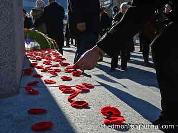 Hundreds attend Edmonton Remembrance Day ceremony honouring Canadians killed in wars