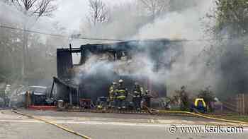 Fire destroys Metro East home, 13 people escape unharmed - KSDK.com