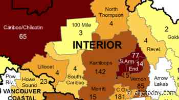 Kamloops and Vernon see slight increases in weekly COVID-19 cases; larger spikes in Salmon Arm and Kelowna - CFJC Today Kamloops