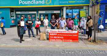 Shocking video shows 400 'desperate' people in food bank queue - My London