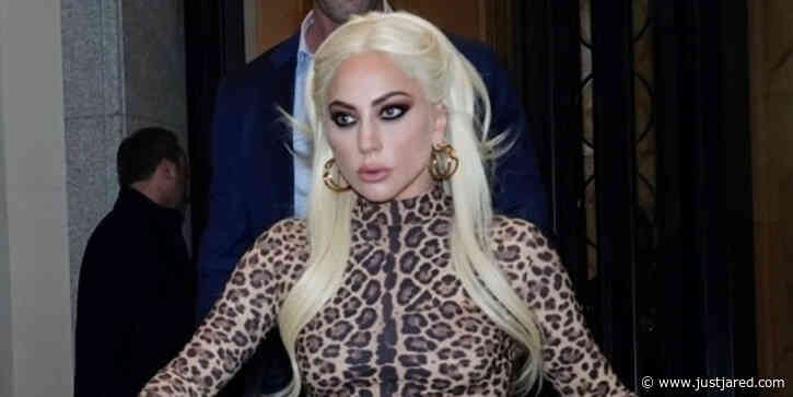 Lady Gaga Wows in an Animal Print Dress for a Day Out in Milan