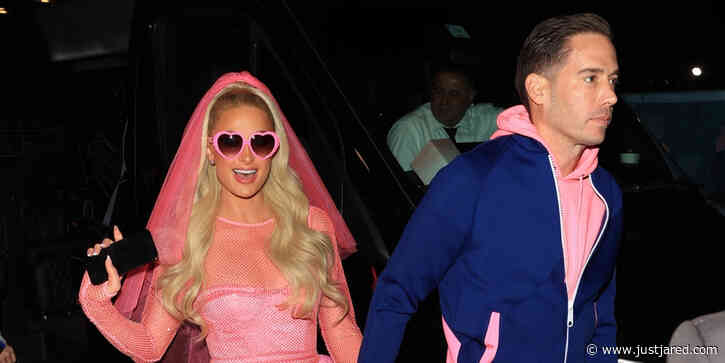 Paris Hilton Wears Bright Pink Wedding Dress For Carnival Celebration During Her Wedding Weekend