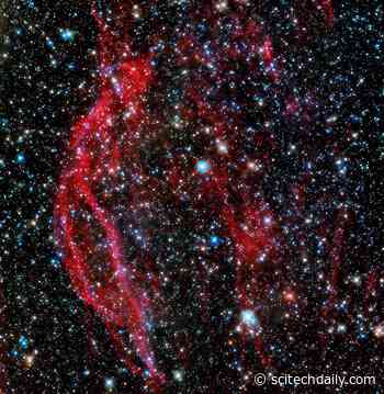 Hubble Captures the Unusual Shredded Remains of a Massive Cosmic Explosion