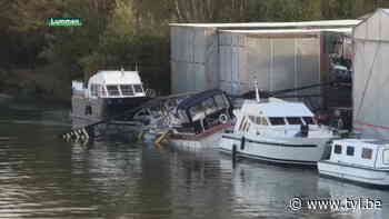 Kraan crasht op boot in Lummen - TV Limburg