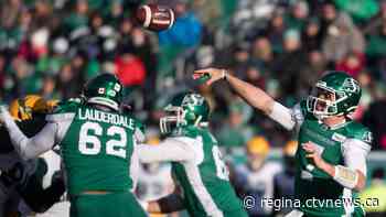 Riders clinch 2nd place in the West with 29-24 win over Elks