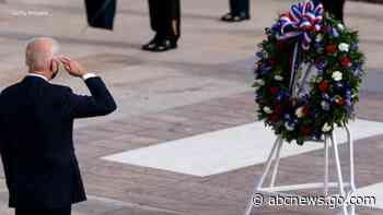 WATCH:  Biden salutes veterans, lays wreath at the Tomb of the Unknown Soldier