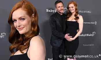 Chris Hardwick caresses pregnant wife Lydia Hearst's bump as they attend starry Baby2Baby gala - Daily Mail