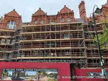 Scaffolding surrounds the Gamble building as restoration project gathers pace - St Helens Star
