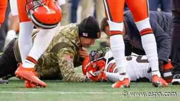 Browns' Hill (neck sprain) released from hospital