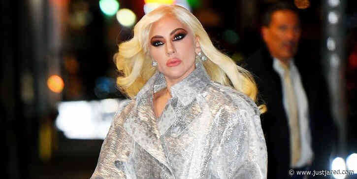 Lady Gaga Blinds Fans With Shiny Silver Jacket & Heels in NYC