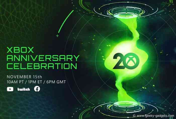 Watch the Xbox 20th anniversary event today at 10am PT | 1pm ET | 6pm GMT