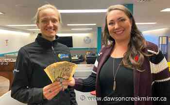 Kaempf drops off running challenge donations - Dawson Creek Mirror