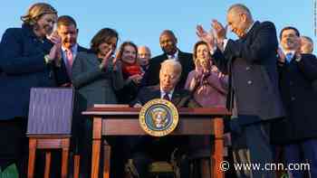 Biden sells his infrastructure law at run-down New Hampshire bridge