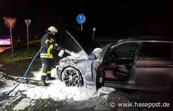 Auto fängt auf der Autobahn A33 bei Dissen Feuer - HASEPOST
