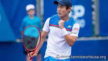 Yoshihito Nishioka reacts to beating Jo-Wilfried Tsonga at Roland Garros - Tennis World