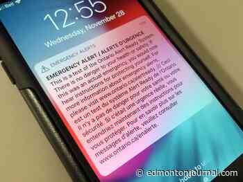 It's just a test: Albertans to receive emergency alert test Wednesday afternoon