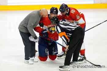 Panthers' Aleksander Barkov helped off ice, Islanders' Scott Mayfield ejected after knee-to-knee hit - The Athletic