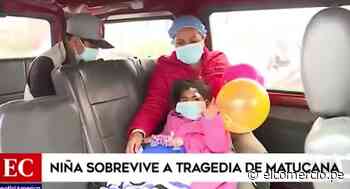 Dan de alta a niña que sobrevivió a la tragedia de Matucana - El Comercio
