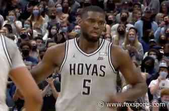 Georgetown's Timothy Ighoefe throws down a huge dunk vs. American