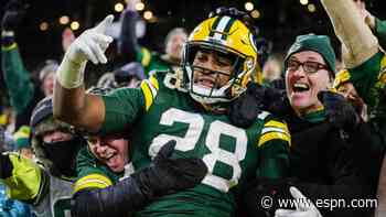 Green Bay Packers' AJ Dillon shows he's a complete back, Lambeau Leaps and all - Green Bay Packers Blog- ESPN - ESPN