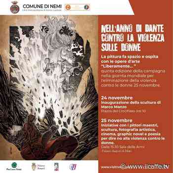 Nemi: opera d'arte e panchina rossa per la lotta contro la violenza sulle donne - Il Caffè.tv