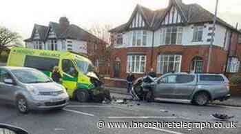 Paramedics injured after car and ambulance crash on Crompton Way, Bolton