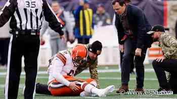 Browns' Mayfield 'beat up,' plans to play vs. Lions