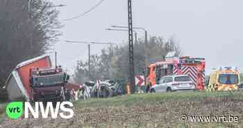 Dodelijk verkeersongeval met twee vrachtwagens: N8 tussen Oudenaarde en Brakel afgesloten - VRT NWS