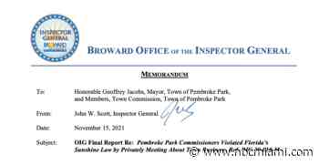 Former Vice Mayor Broke Law in Private Meeting to Strip Colleague of Positions: Broward IG