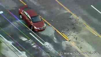 Watermain Break Causes Sinkhole to Open in Pompano Beach Roadway