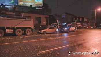 Woman rescued from burning car after crash in Toronto: police - CP24 Toronto's Breaking News