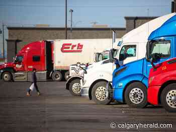 Dozens of truckers await B.C. highway reopenings at Calgary truckstop - Calgary Herald