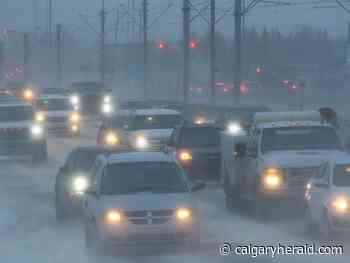 Weather creating havoc on Alberta highways with snowfall warnings issued for large parts of the province - Calgary Herald