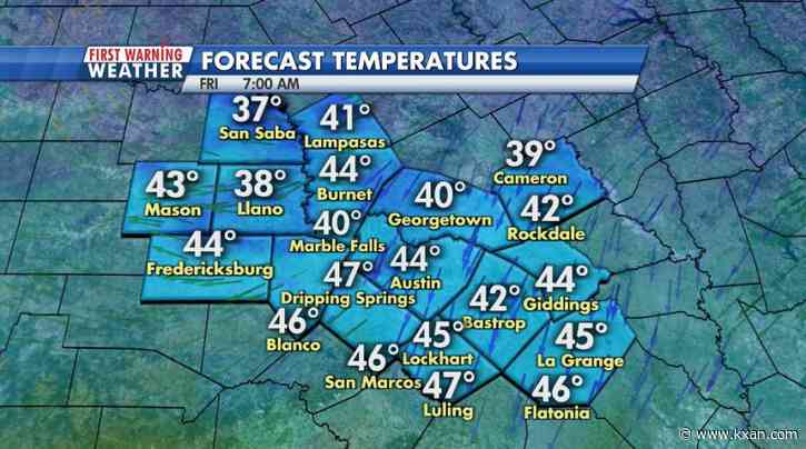 Temperatures dip into the 30s in some areas