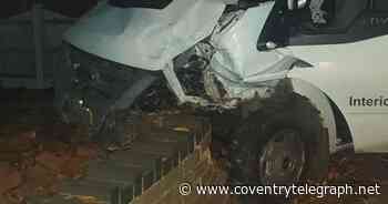 Van demolishes wall in crash on busy Coventry road - Coventry Live