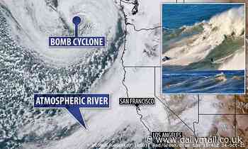 Bomb cyclone off the Pacific US coast creates 60-FOOT waves from Oregon to California