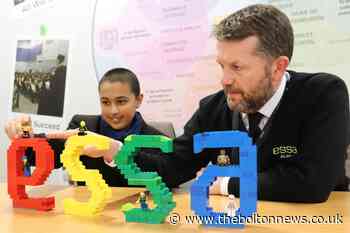 Essa Academy headteacher surprised with Lego sculpture - The Bolton News