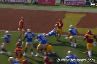 Vavae Malepeai punches it in from seven yards out to give USC a 10-7 lead over UCLA