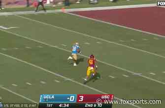 Kazmeir Allen catches 45-yard touchdown pass from Dorian Thompson-Robinson to give UCLA a 7-3 lead