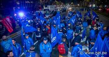 Politievakbonden betogen maandagochtend opnieuw in Brussel | Binnenland | hln.be - Het Laatste Nieuws