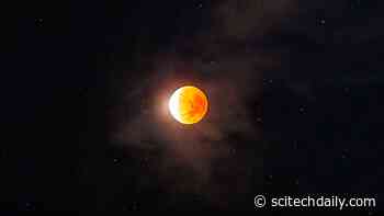 Stunning Telephoto Snapshot of an Almost Total Lunar Eclipse