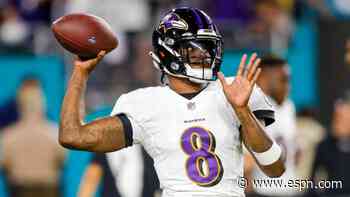 Ravens QB Jackson inactive because of illness