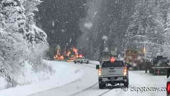 Vehicle fire closes Highway 16 west of McBride - CKPGToday.ca
